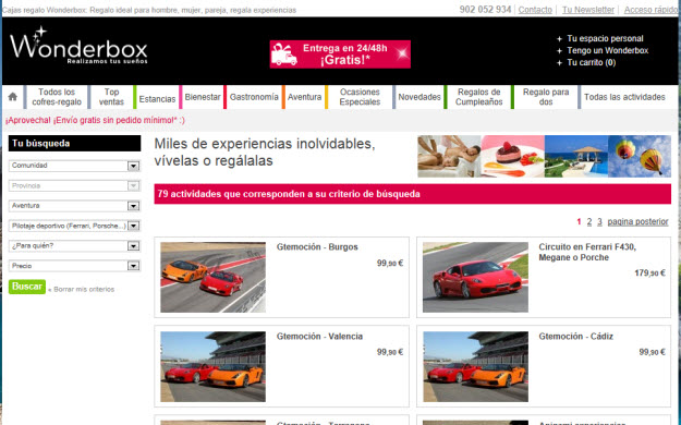 Regalar experiencias de motor en Wonderbox