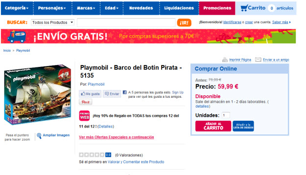 Barco pirata de Playmobil