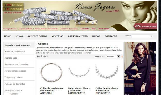 Regalar collares baratos por internet en Navas Joyeros