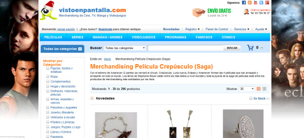 Comprar merchandising de películas en Visto en pantalla