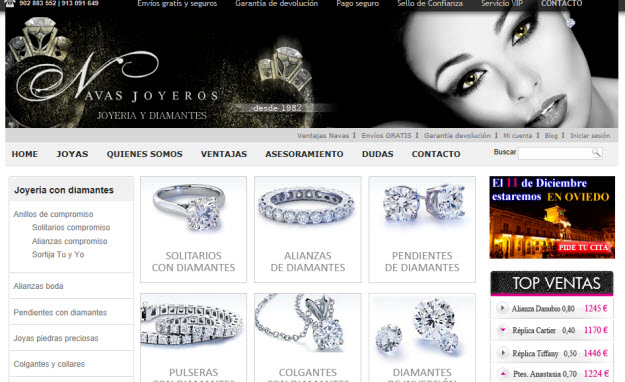 Comprar regalos elegantes en Navas Joyeros