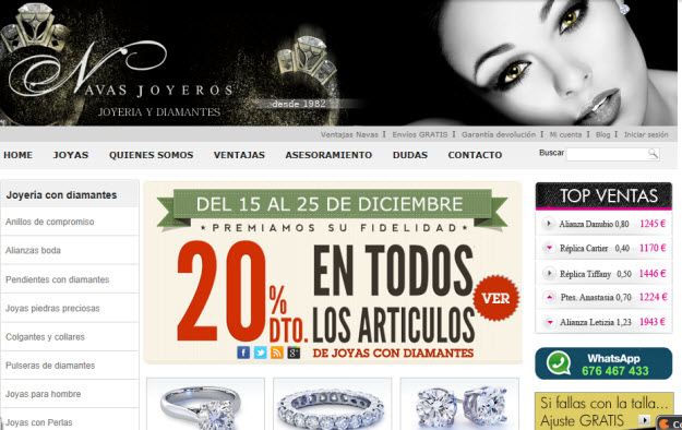 Regalar joyas para navidad en Navas Joyeros