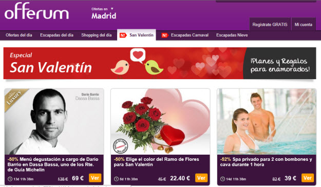 Regalos baratos para San Valentín en Offerum