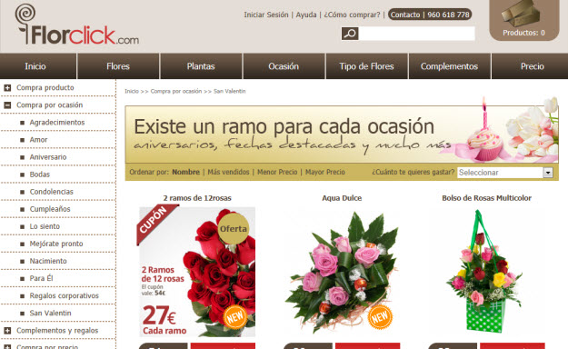 Regalar flores para San Valentín en Florclick