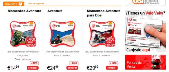 Descubre las cajas regalo de experiencias de aventura La Vida es Bella