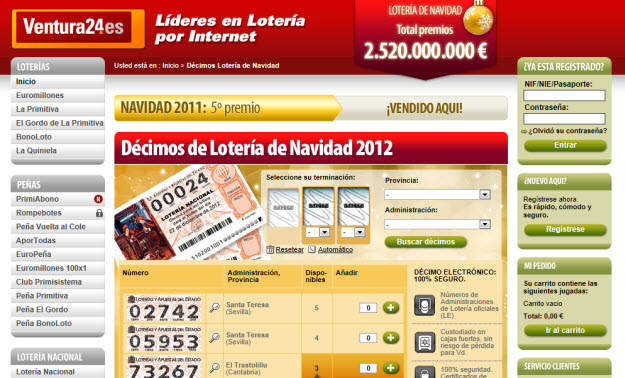 Regalar décimos para lotería de Navidad 2012