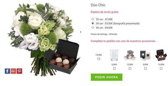 flores san valentín con bombones